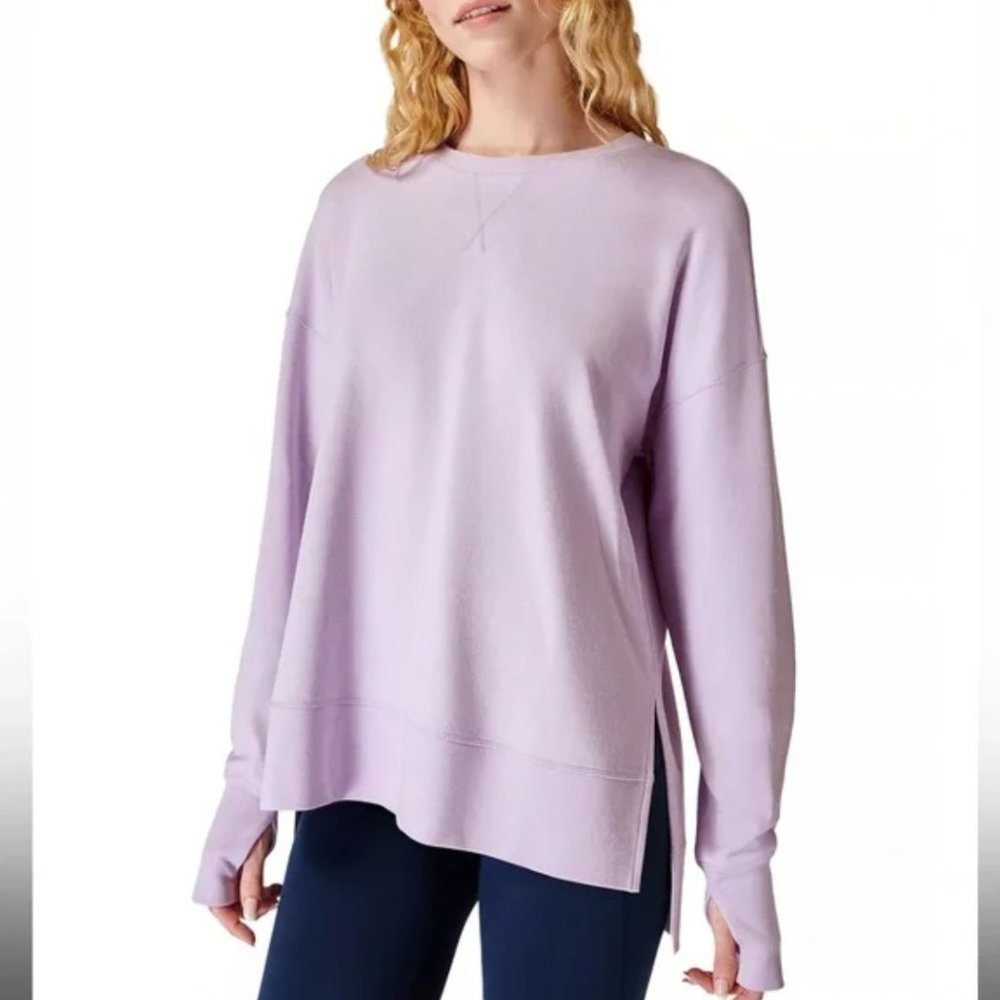 Sweaty Betty Lavender Oversized Crewneck Sweatshirt
